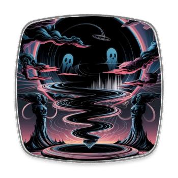Cosmic Abyssal Horror Illustration - Square fridge magnet - white - Front
