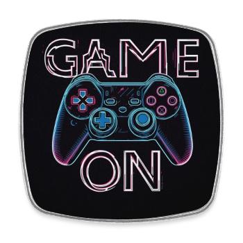 Conception de manette de jeu néon - Magnet carré - blanc - Devant