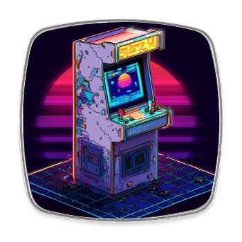 Arcade Dreams – Back to the 80s - Square fridge magnet - white - Front