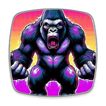 gorilla - Square fridge magnet - white - Front