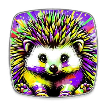 Igel - Viereckiger Kühlschrankmagnet - Weiß - Vorne