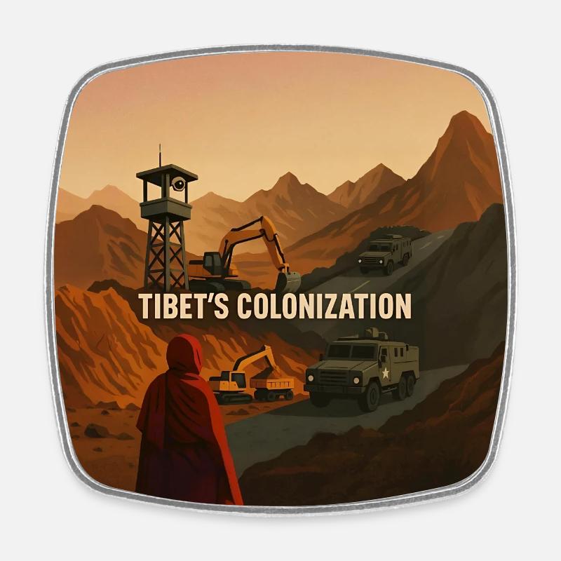 Colonisation du Tibet - Magnet carré - blanc