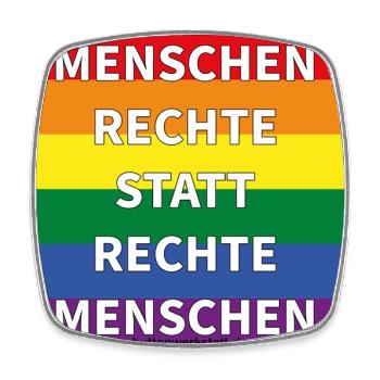 Human rights instead of right-wing people - Square fridge magnet - white - Front