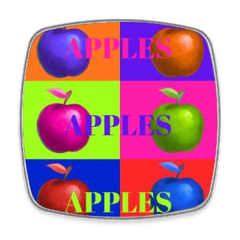 Pop Art Apple Collage Design - Magnet carré - blanc - Devant