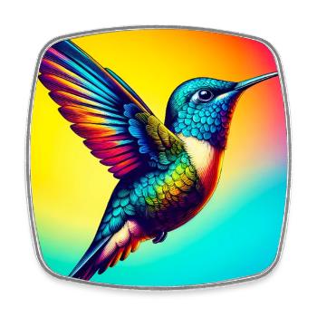 colibri - Magnet carré - blanc - Devant