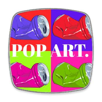 Pop Art Cola Dosen Design - Viereckiger Kühlschrankmagnet - Weiß - Vorne