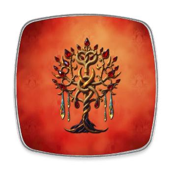 Tree of Life with Snake and Gems - Square fridge magnet - white - Front