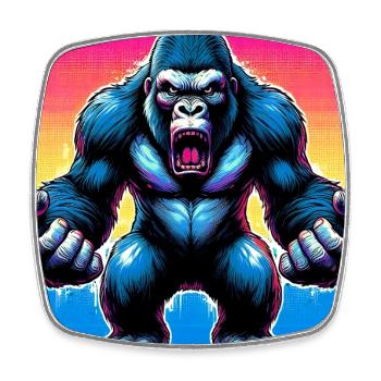 gorilla - Square fridge magnet - white - Front