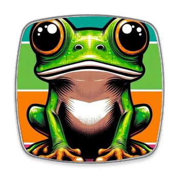 grenouille - Magnet carré - blanc - Devant