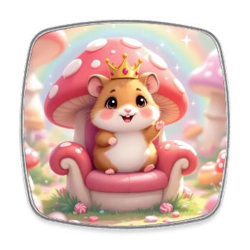 Royal Hamster - Square fridge magnet - white - Front