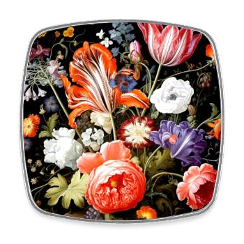 Blumenreiche Fantasien barock flämischer Stil - Viereckiger Kühlschrankmagnet - Weiß - Vorne
