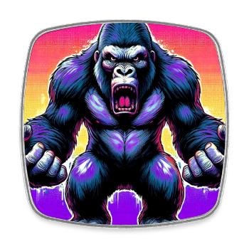 gorilla - Square fridge magnet - white - Front