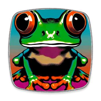 grenouille - Magnet carré - blanc - Devant