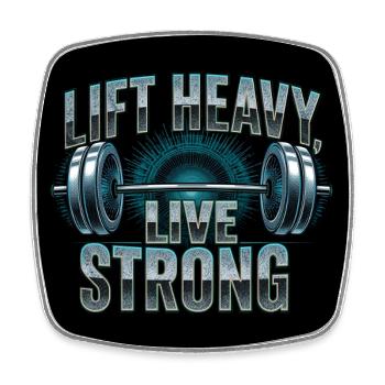 Lift Heavy Live Strong Barbell - Viereckiger Kühlschrankmagnet - Weiß - Vorne