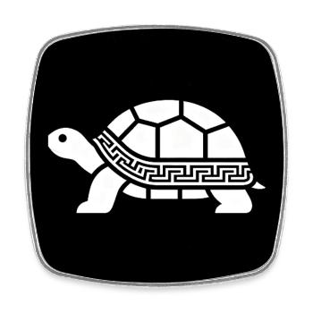 Geometric turtle with pattern - Square fridge magnet - white - Front