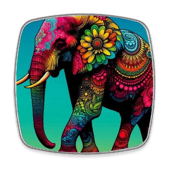 elephant - Square fridge magnet - white - Front