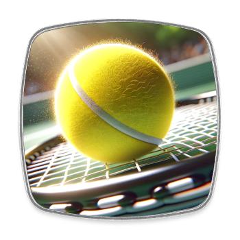 Sports, tennis - Magnet carré - blanc - Devant