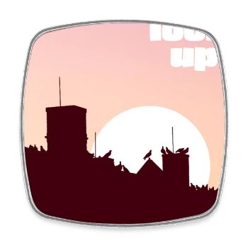 look up - Square fridge magnet - white - Front