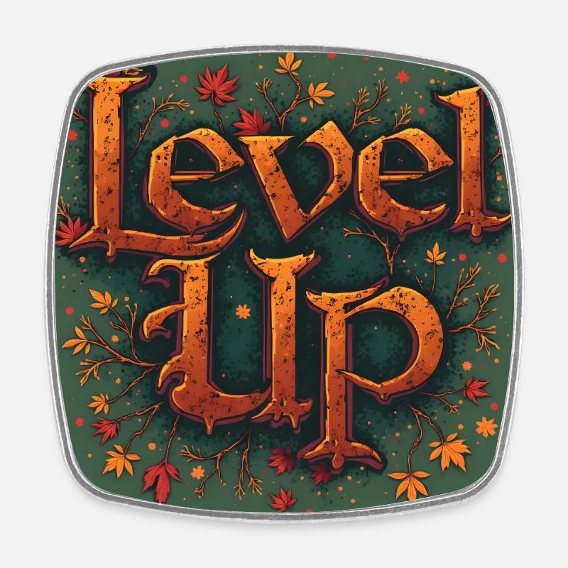 Level Up - Square fridge magnet - white