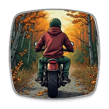 Cozy Bike Rider Hoodie - Viereckiger Kühlschrankmagnet - Weiß - Vorne