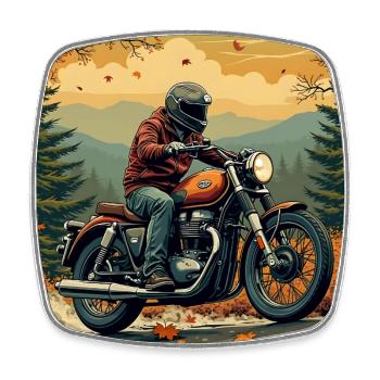 Tapestry Biker Landscape - Viereckiger Kühlschrankmagnet - Weiß - Vorne