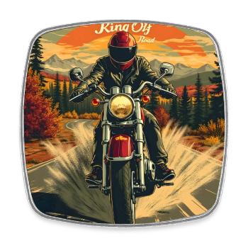 Tapestry King of the Road - Viereckiger Kühlschrankmagnet - Weiß - Vorne
