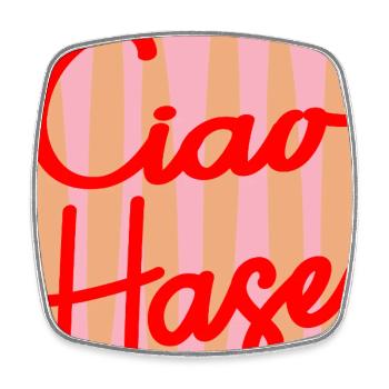 CIAO BUNNY SELF-WORTH - Square fridge magnet - white - Front