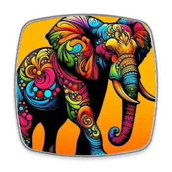 elephant - Square fridge magnet - white - Front
