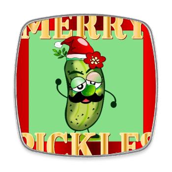 FROHE WEIHNACHTEN WEIHNACHTSMANN GURKEN GURKEN - Viereckiger Kühlschrankmagnet - Weiß - Vorne