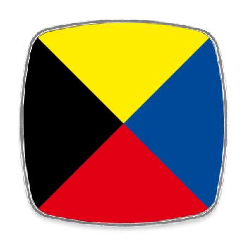 I_Require_A_Tug_Flag - Square fridge magnet - white - Front