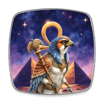Pharaoh Warrior Bird - Square fridge magnet - white - Front