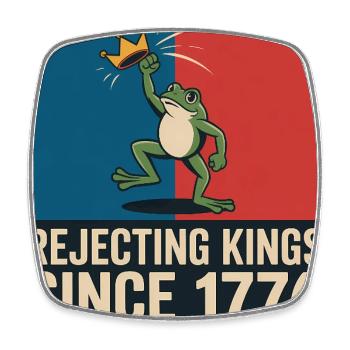 Portland Resistance Frog - T-Shirt de protestation États-Unis - Magnet carré - blanc - Devant