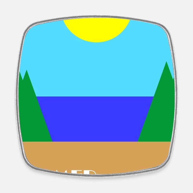 Summer - Square fridge magnet - white
