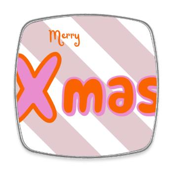 Merry Xmas Groovy Typo - Square fridge magnet - white - Front