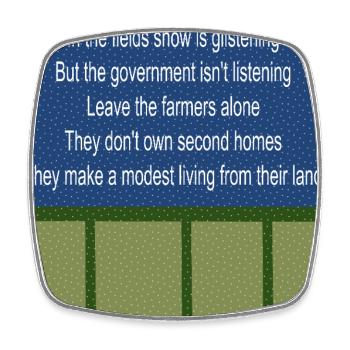 Farmers Fields UK Labour Governement protest rhyme - Square fridge magnet - white - Front
