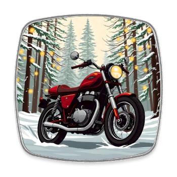 Ride Into Winter - Square fridge magnet - white - Front