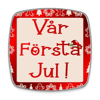 Unser erstes Weihnachten - Viereckiger Kühlschrankmagnet - Weiß - Vorne