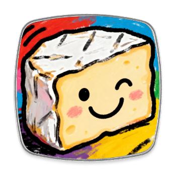 Käsefreund Pop Art Camembert - Viereckiger Kühlschrankmagnet - Weiß - Vorne