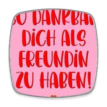 DANKBAR FREUNDSCHAFT HERZ - Viereckiger Kühlschrankmagnet - Weiß - Vorne