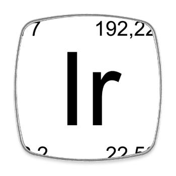 Symbole d’iridium dans le tableau périodique - Magnet carré - blanc - Devant