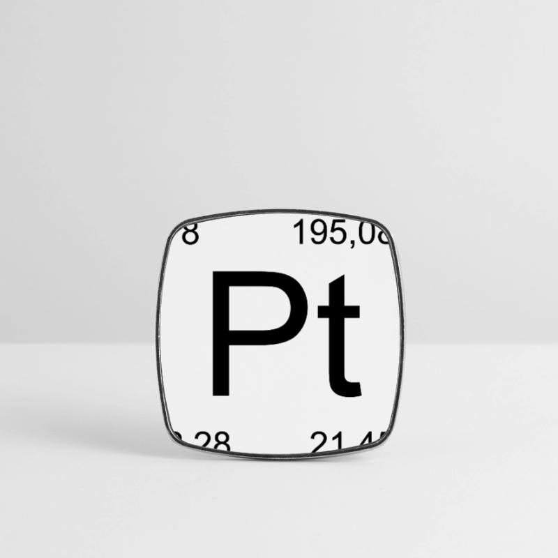Platinum Pt Element Typog Square fridge magnet