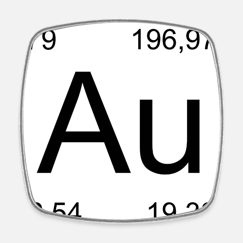 Gold Element Minimal - Viereckiger Kühlschrankmagnet - Weiß