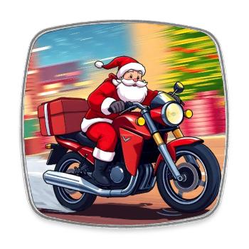 Santas Fastest Reindeer - Viereckiger Kühlschrankmagnet - Weiß - Vorne