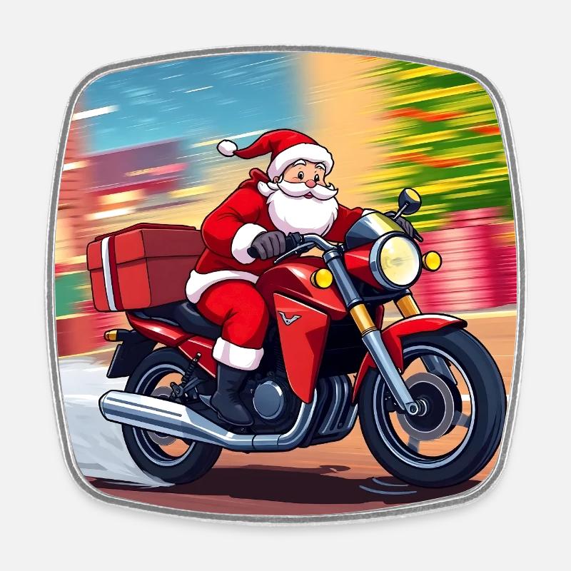 Santa's Fastest Reindeer - Square fridge magnet - white