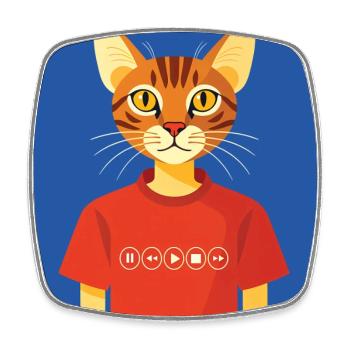 MENSCHLICHE KATZE – Baby & Kinder - Viereckiger Kühlschrankmagnet - Weiß - Vorne
