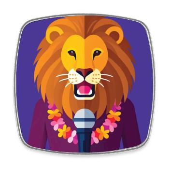 HUMAN LION - baby & kids - Magnet carré - blanc - Devant