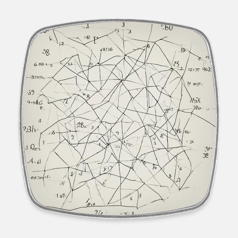 Abstract Neural Network - Square fridge magnet - white