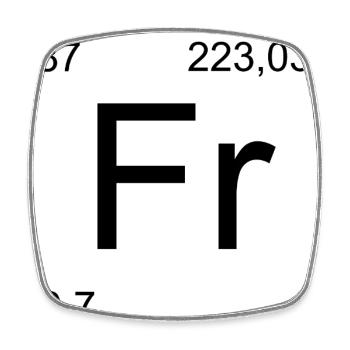 Francium-Elementdesign mit Periodenzahlen - Viereckiger Kühlschrankmagnet - Weiß - Vorne