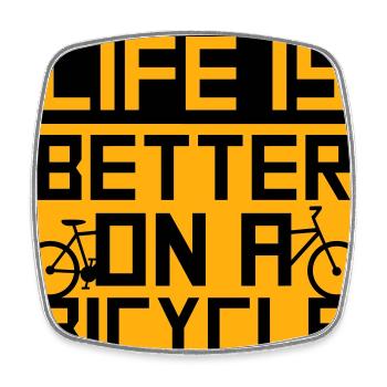 Life is better on a bicycle Cycling Saying Sport - Square fridge magnet - white - Front