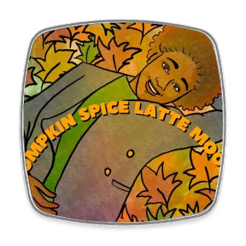 Pumpkin Spice Latte Stimmung - Viereckiger Kühlschrankmagnet - Weiß - Vorne